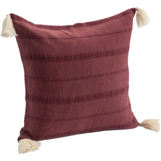 Merlot Striped Organic Cotton Throw Pillow-Kirkland's Home Cheap