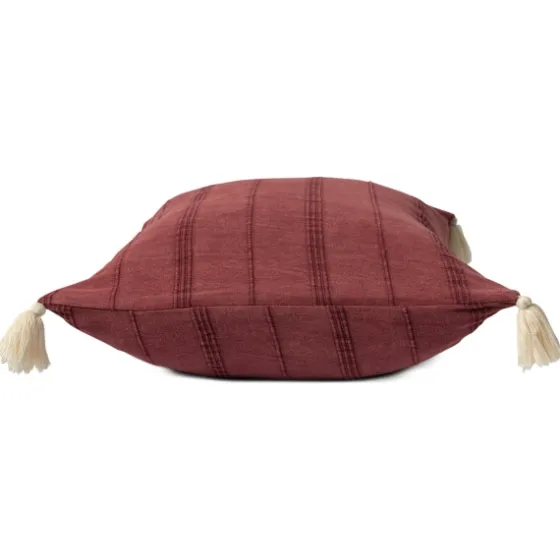 Merlot Striped Organic Cotton Throw Pillow-Kirkland's Home Cheap