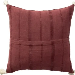 Merlot Striped Organic Cotton Throw Pillow-Kirkland's Home Cheap