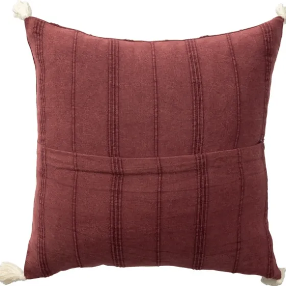Merlot Striped Organic Cotton Throw Pillow-Kirkland's Home Cheap