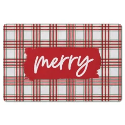 Merry Plaid Christmas Kitchen Mat-Kirkland's Home Store