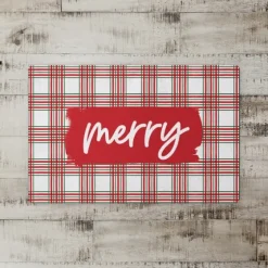 Merry Plaid Christmas Kitchen Mat-Kirkland's Home Store