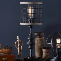 Metal And Burlap Edison Lamp-Kirkland's Home Fashion