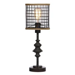 Metal And Burlap Edison Lamp-Kirkland's Home Fashion