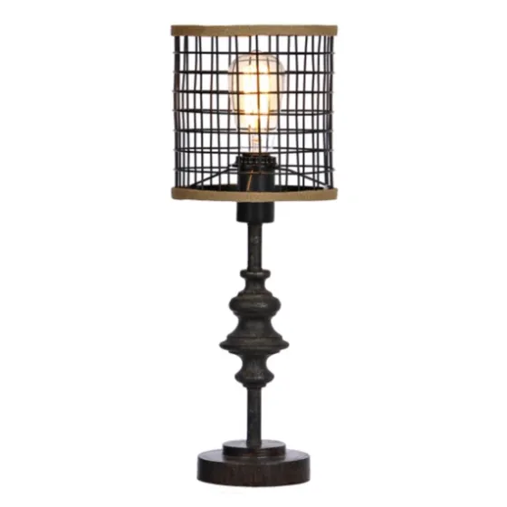 Metal And Burlap Edison Lamp-Kirkland's Home Fashion
