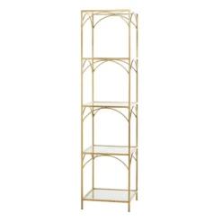 Metal And Clear Glass 4-Tier Shelf-Kirkland's Home Outlet