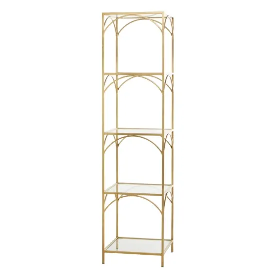 Metal And Clear Glass 4-Tier Shelf-Kirkland's Home Outlet