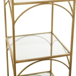 Metal And Clear Glass 4-Tier Shelf-Kirkland's Home Outlet