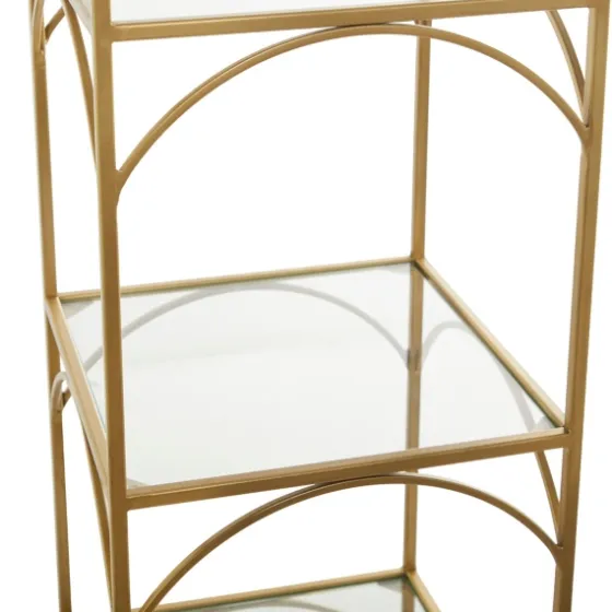 Metal And Clear Glass 4-Tier Shelf-Kirkland's Home Outlet