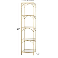 Metal And Clear Glass 4-Tier Shelf-Kirkland's Home Outlet
