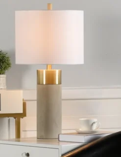 Metal And Concrete Cylindrical Table Lamp-Kirkland's Home New