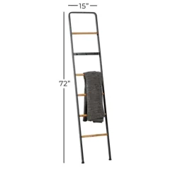 Metal And Fir Wood Leaning Ladder With Hooks-Kirkland's Home Discount