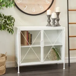 Metal And Glass X-Door Cabinet-Kirkland's Home Cheap