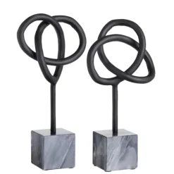 Metal And Marble Abstract Sculptures, Set Of 2-Kirkland's Home Cheap