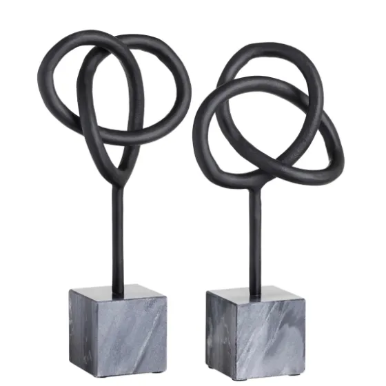 Metal And Marble Abstract Sculptures, Set Of 2-Kirkland's Home Cheap