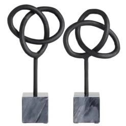 Metal And Marble Abstract Sculptures, Set Of 2-Kirkland's Home Cheap