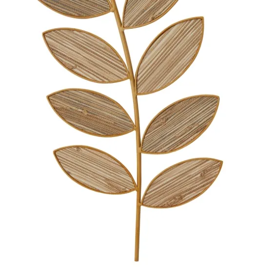 Metal And Reed Leaf Wall Plaques, Set Of 2-Kirkland's Home Shop