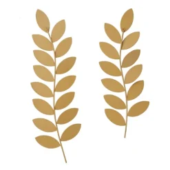 Metal And Reed Leaf Wall Plaques, Set Of 2-Kirkland's Home Shop