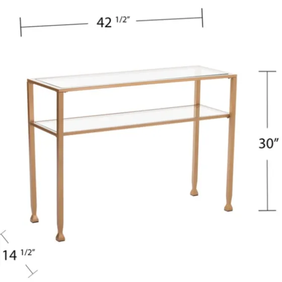 Metal And Tempered Glass Console Table-Kirkland's Home Store