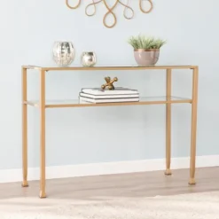Metal And Tempered Glass Console Table-Kirkland's Home Store