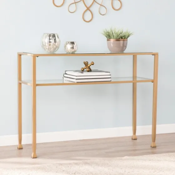 Metal And Tempered Glass Console Table-Kirkland's Home Store