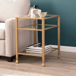 Metal And Tempered Glass Side Table-Kirkland's Home Cheap