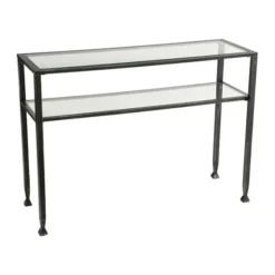 Metal And Tempered Glass Console Table-Kirkland's Home Shop