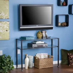 Metal And Tempered Glass Console Table-Kirkland's Home Shop