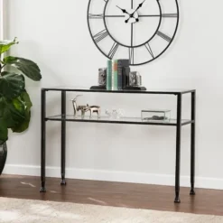 Metal And Tempered Glass Console Table-Kirkland's Home Shop