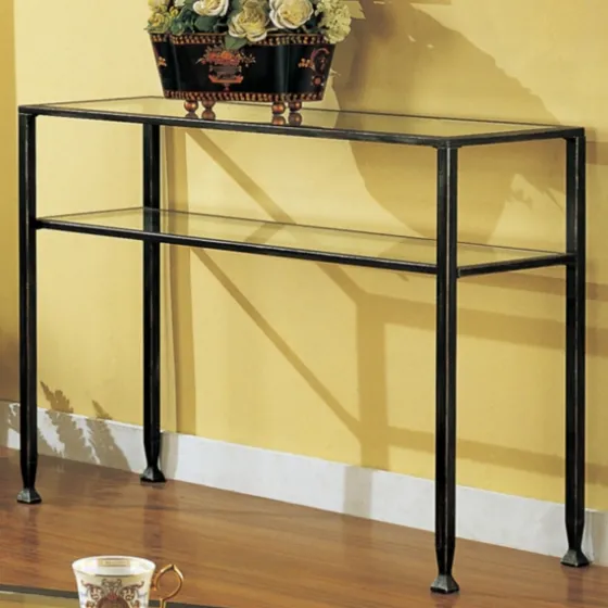 Metal And Tempered Glass Console Table-Kirkland's Home Shop