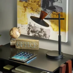 Metal And Walnut Wood Table Lamp-Kirkland's Home Sale
