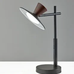 Metal And Walnut Wood Table Lamp-Kirkland's Home Sale