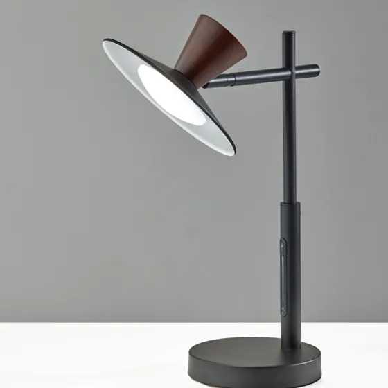 Metal And Walnut Wood Table Lamp-Kirkland's Home Sale