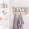 Metal And Wood Bath Sign With Hooks-Kirkland's Home Discount