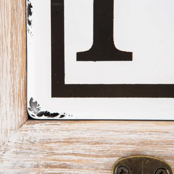 Metal And Wood Bath Sign With Hooks-Kirkland's Home Discount