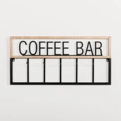 Metal And Wood Coffee Bar Wall Hooks-Kirkland's Home Sale