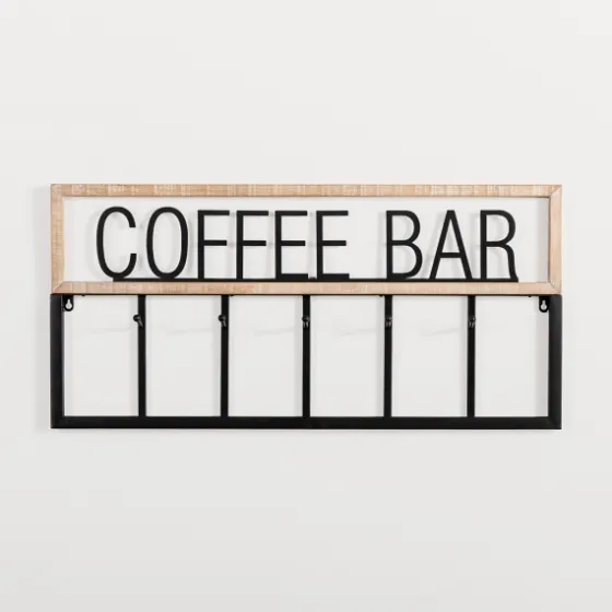 Metal And Wood Coffee Bar Wall Hooks-Kirkland's Home Sale
