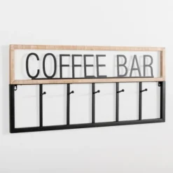 Metal And Wood Coffee Bar Wall Hooks-Kirkland's Home Sale