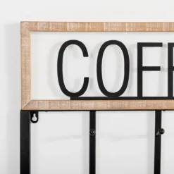 Metal And Wood Coffee Bar Wall Hooks-Kirkland's Home Sale