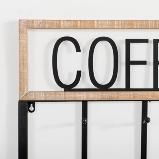 Metal And Wood Coffee Bar Wall Hooks-Kirkland's Home Sale