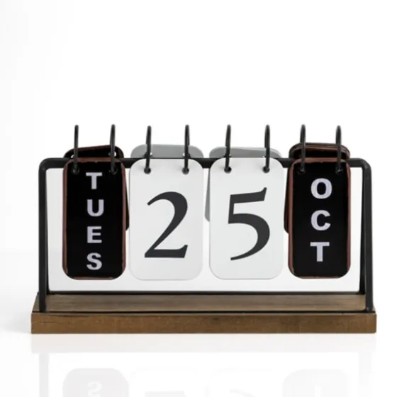 Metal And Wood Flip Calendar-Kirkland's Home Online