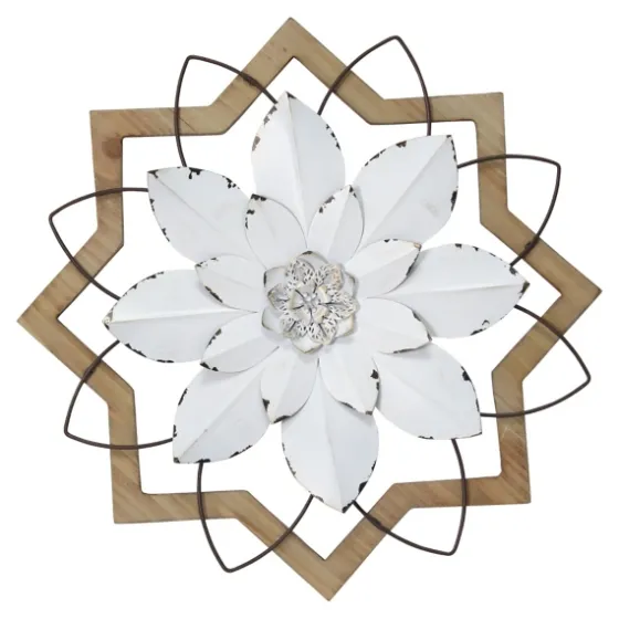 Metal And Wood Flower Wall Plaque-Kirkland's Home Cheap
