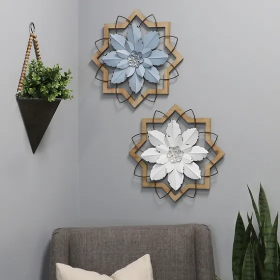 Metal And Wood Flower Wall Plaque-Kirkland's Home Cheap