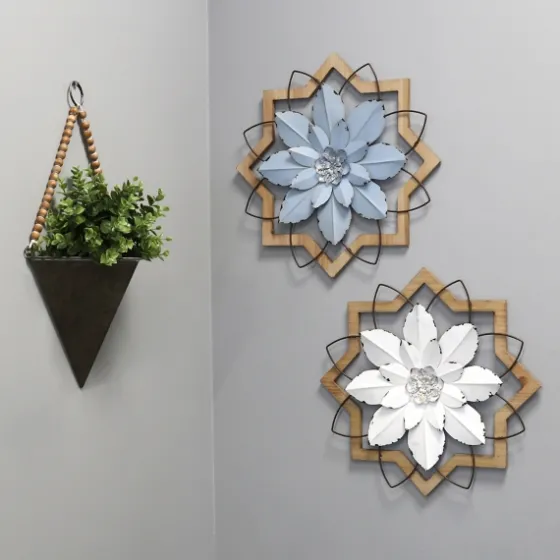 Metal And Wood Flower Wall Plaque-Kirkland's Home Cheap