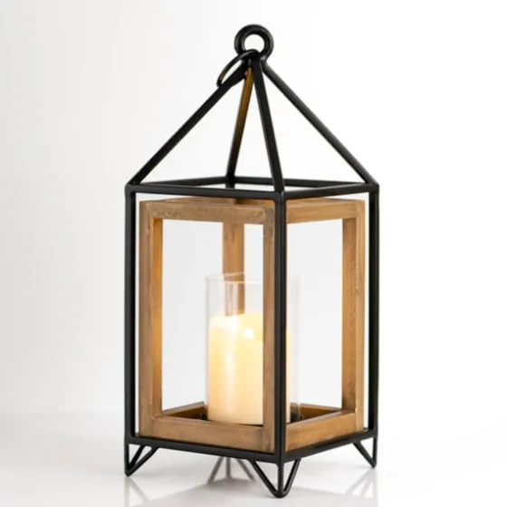 Metal And Wood House Frame Lantern, 16 In.-Kirkland's Home Cheap
