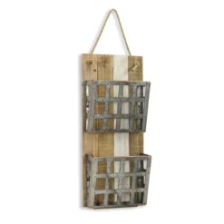Metal And Wood 2-Tier Mail Holder Wall Plaque-Kirkland's Home Hot