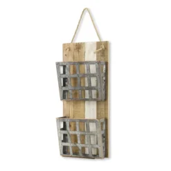 Metal And Wood 2-Tier Mail Holder Wall Plaque-Kirkland's Home Hot
