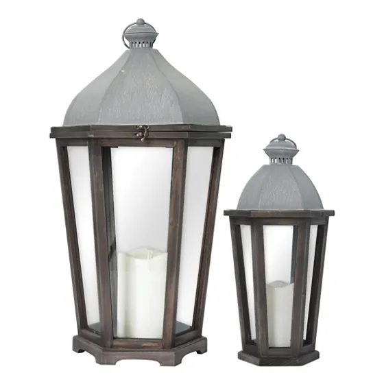 Metal Arch Top Led Lanterns, Set Of 2-Kirkland's Home Clearance