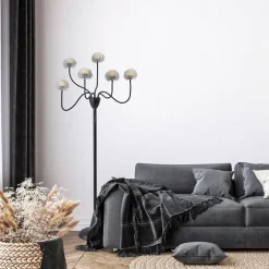 Metal 6-Arm Pom Pom Floor Lamp-Kirkland's Home Outlet