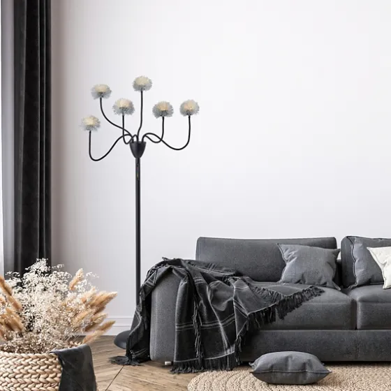 Metal 6-Arm Pom Pom Floor Lamp-Kirkland's Home Outlet